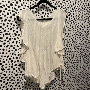 Free people cotton top with metal bead detail